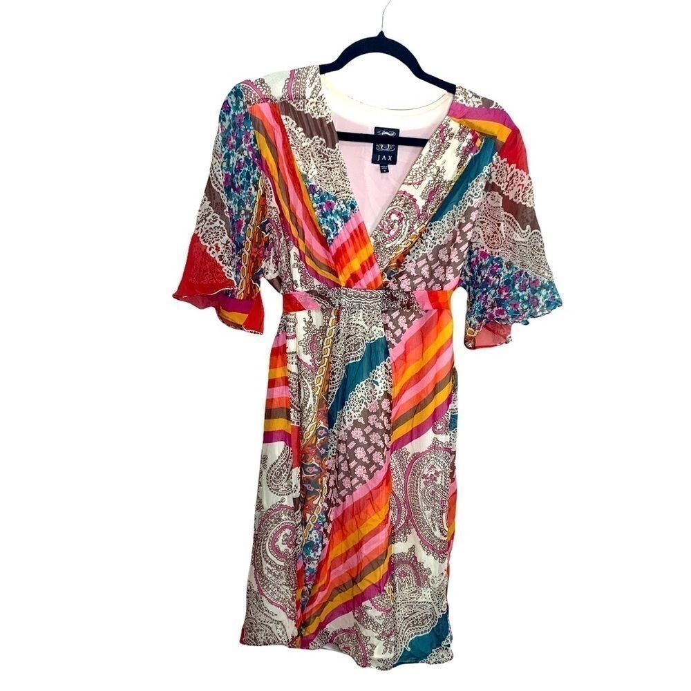 JAX mixed print boho dress size 6